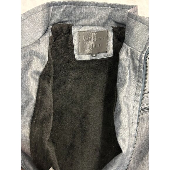 NWT Mens American Breed Blue Denim Jacket 100% Pleater Motorcycle Lining Medium - Picture 3 of 16